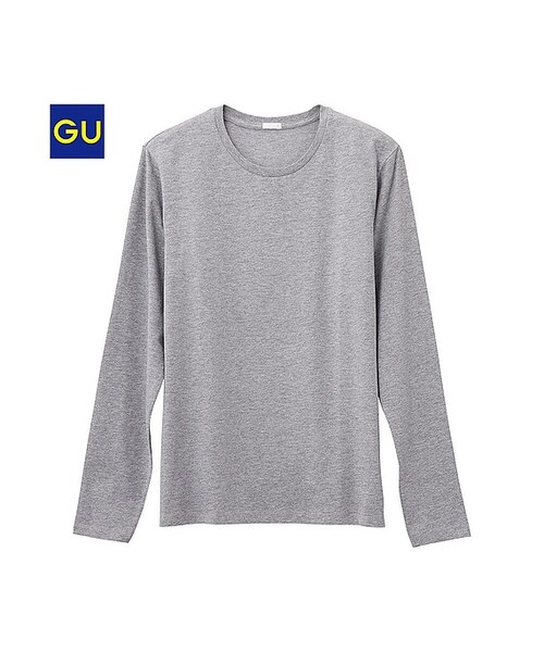 GU（ジーユー）の「（GU）クルーネックＴ（長袖）（MEN ⁄ カットソー・メンズ・WHITE/RED/BLACK/DARK BROWN/NAVY/GRAY/DARK GREEN/ORANGE・M/XL/L/S）」の4枚目の写真