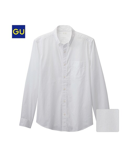 GU(ジーユー)の「(GU)ブロードシャツ(長袖)(MEN ⁄ シャツ・メンズ・BEIGE/BLUE/BLACK/WHITE・M/L/XL/S)」の2枚目の写真
