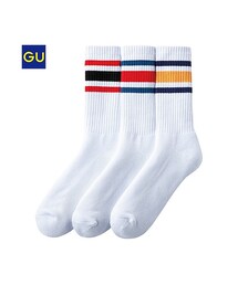 GU | （GU）リブソックス（３足組）Ａ(レッグウェア)