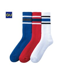 GU | （GU）リブソックス（３足組）Ａ(レッグウェア)