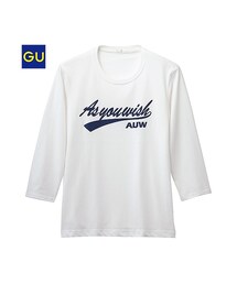 GU | （GU）グラフィックＴ（ロゴ・７分袖）(トップス)