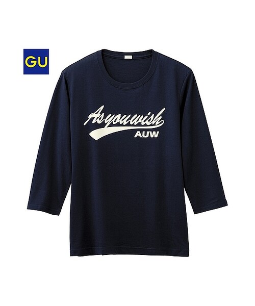 GU（ジーユー）の「（GU）グラフィックＴ（ロゴ・７分袖）（MEN ⁄ グラフィックTシャツ・メンズ・OLIVE/WHITE/NAVY・XL/M/S/L）」の3枚目の写真