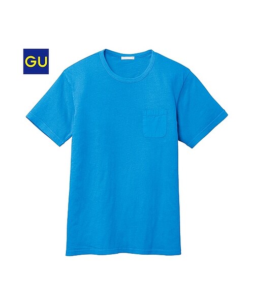 GU（ジーユー）の「（GU）ピグメントダイＴ（半袖）（MEN ⁄ カットソー（Ｔシャツ・ポロシャツ）・メンズ・YELLOW/OFF WHITE/BLACK/RED/BLUE・XL/L/S/M）」の4枚目の写真