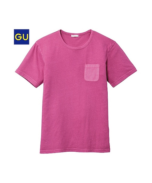 GU（ジーユー）の「（GU）ピグメントダイＴ（半袖）（MEN ⁄ カットソー（Ｔシャツ・ポロシャツ）・メンズ・YELLOW/OFF WHITE/BLACK/RED/BLUE・XL/L/S/M）」の5枚目の写真