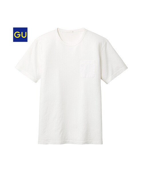GU（ジーユー）の「（GU）ピグメントダイＴ（半袖）（MEN ⁄ カットソー（Ｔシャツ・ポロシャツ）・メンズ・YELLOW/OFF WHITE/BLACK/RED/BLUE・XL/L/S/M）」の2枚目の写真