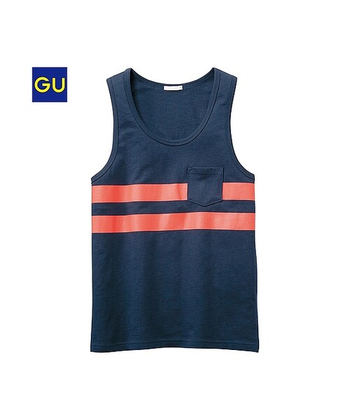 GU（ジーユー）の「（GU）ポケ付きタンクトップ（MEN ⁄ カットソー（Ｔシャツ・ポロシャツ）・メンズ・WHITE/DARK GRAY/NAVY・S/M/L/XL）」の3枚目の写真