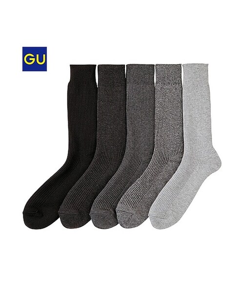 GU（ジーユー）の「（GU）無地ソックス（５足組）Ｃ（MEN ⁄ ソックス・レギンス・メンズ・BLACK/WHITE/80/DARK GRAY/83・-）」の4枚目の写真