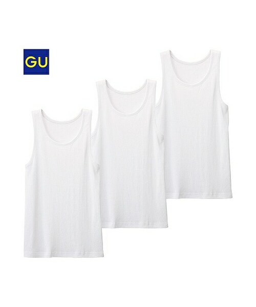 Gu ジーユー の Gu インナーリブタンクトップ ３枚組 アンダーウェア Wear
