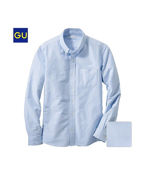 GU（ジーユー）の「（GU）オックスフォードシャツ（長袖）Ｃ（MEN ⁄ シャツ・メンズ・RED/DARK GRAY/WHITE/LIGHT BLUE/LIGHT GREEN・XL/L/M/S）」の5枚目の写真