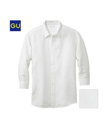 GU | （GU）ラミーコットンシャツ（７分袖）(トップス)