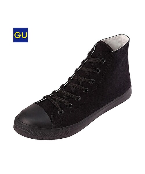 GU（ジーユー）の「（GU）キャンバスシューズ（ハイカット）Ａ（MEN ⁄ ブーツ・シューズ・メンズ・BLACK/WHITE/88・26.0cm/23.0cm/24.0cm/25.0cm/27.0cm/28.0cm）」の3枚目の写真