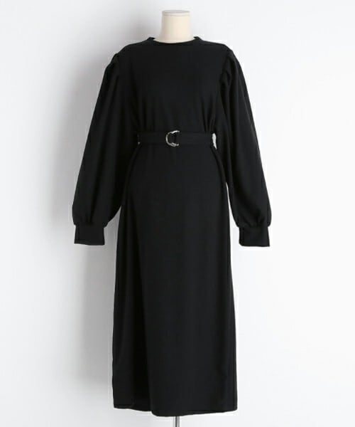 DHOLIC(ディーホリック)の「ベルト付ワンピース(ワンピース・レディース・グレー/ベージュ/ブラック・ONESIZE)」の2枚目の写真