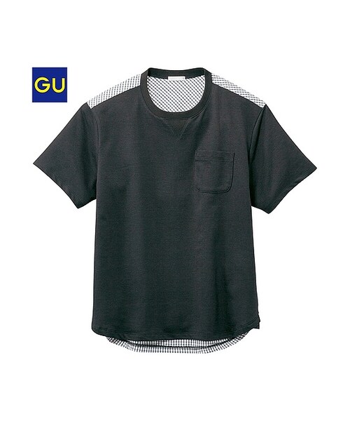 GU（ジーユー）の「（GU）コンビネーションＴ（半袖）（MEN ⁄ カットソー（Ｔシャツ・ポロシャツ）・メンズ・NAVY/GRAY/BLACK・M/S/XL/L）」の2枚目の写真