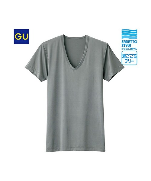 Gu ジーユー の Gu さらっとストレッチｖネックｔ 半袖 アンダーウェア Wear