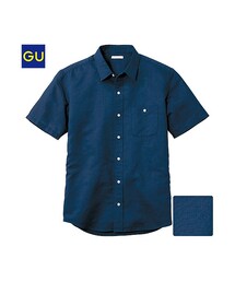 GU | （GU）ラミーコットンシャツ（半袖）(トップス)