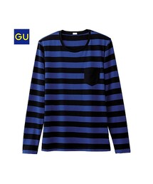 GU | （GU）ボーダークルーネックＴ（長袖）Ａ(トップス)