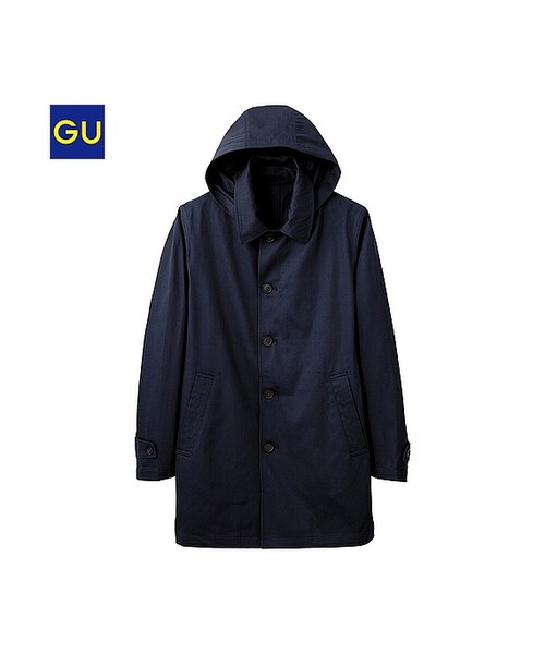 GU（ジーユー）の「（GU）コットンステンカラーコート（MEN ⁄ アウター・メンズ・BLACK/NAVY/BEIGE・L/S/M/XL）」の3枚目の写真