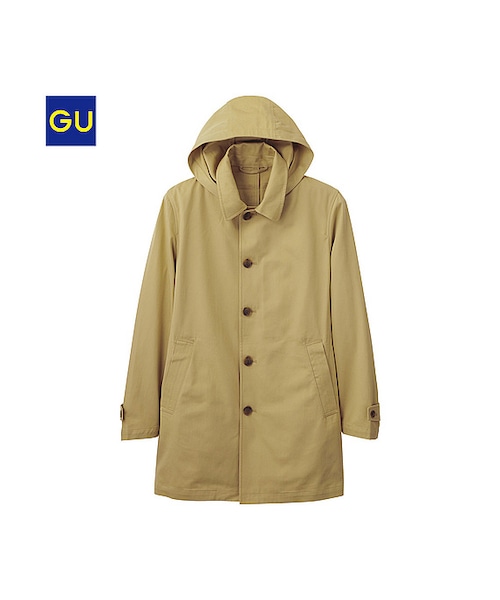 GU（ジーユー）の「（GU）コットンステンカラーコート（MEN ⁄ アウター・メンズ・BLACK/NAVY/BEIGE・L/S/M/XL）」の2枚目の写真