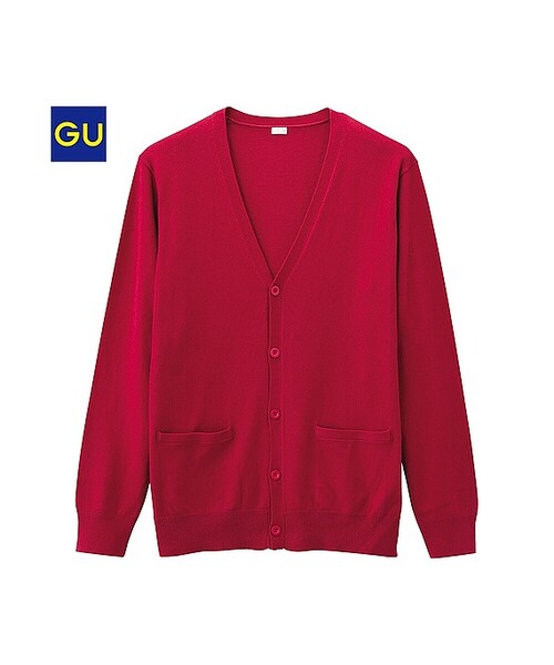 GU（ジーユー）の「（GU）コットンナイロンＶカーディガン（長袖）（MEN ⁄ パーカ・カーディガン・メンズ・NAVY/BLACK/BLUE/GRAY/RED/DARK GREEN・XL/M/S/L）」の6枚目の写真