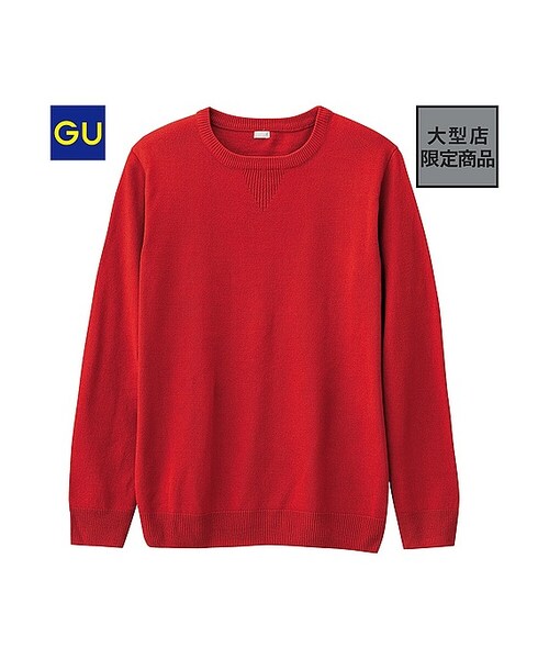GU（ジーユー）の「（GU）クルーネックセーター（長袖）（MEN ⁄ ニット・メンズ・BLUE/BLACK/GRAY/NAVY/ORANGE・M/L/XL/S）」の5枚目の写真