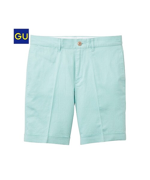 GU（ジーユー）の「（GU）リネンコットンショーツ（MEN ⁄ ハーフパンツ・メンズ・NATURAL/LIGHT BLUE/ORANGE/NAVY・XL/S/L/M）」の2枚目の写真