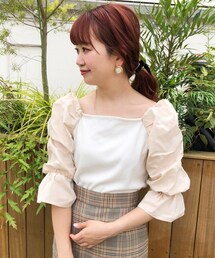 one after another NICE CLAUP（ワンアフターアナザーナイスクラップ）の「袖コンシャストップス（Tシャツ/カットソー）」