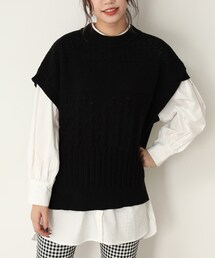 one after another NICE CLAUP | ニットベスト＆シャツチュニックセット(アンサンブル)