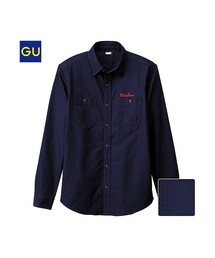 GU | （GU）オックスワークシャツ（長袖）(トップス)