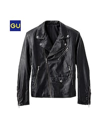 GU | （GU）レザータッチダブルライダースジャケット(ジャケット/アウター)