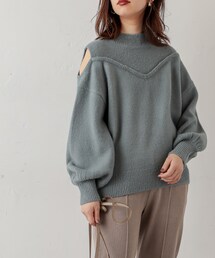 natural couture | ショルダースリットブークレーニット(ニット/セーター)