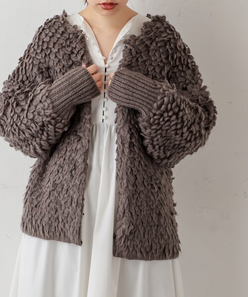 Natural Couture ナチュラルクチュール ナチュラルクチュール の ループヤーンおしゃれカーデ カーディガン ボレロ Wear