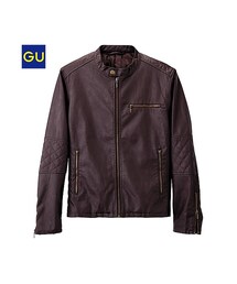 GU | （GU）レザータッチシングルライダースジャケット(ジャケット/アウター)