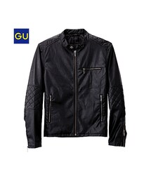 GU | （GU）レザータッチシングルライダースジャケット(ジャケット/アウター)