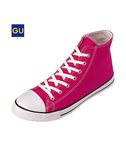 GU（ジーユー）の「（GU）キャンバスシューズ（ハイカット）Ａ（MEN ⁄ ブーツ・シューズ・メンズ・88/GREEN/PINK/BLACK/WHITE・22.0cm/23.0cm/26.0cm/28.0cm/27.0cm/25.0cm/24.0cm）」の5枚目の写真