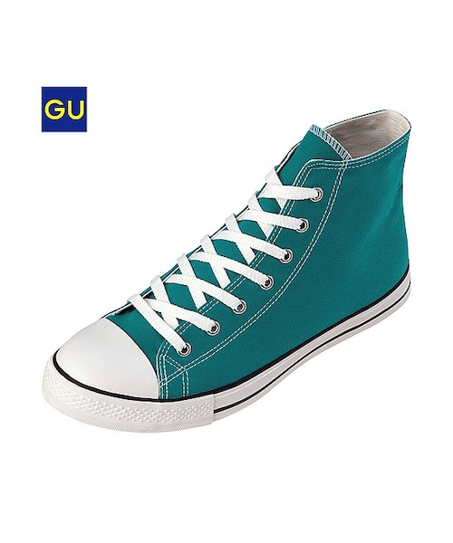 GU（ジーユー）の「（GU）キャンバスシューズ（ハイカット）Ａ（MEN ⁄ ブーツ・シューズ・メンズ・88/GREEN/PINK/BLACK/WHITE・22.0cm/23.0cm/26.0cm/28.0cm/27.0cm/25.0cm/24.0cm）」の4枚目の写真