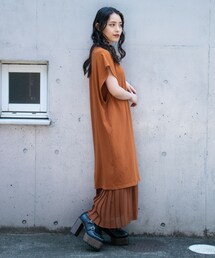 ドッキングプリーツレイヤードワンピ