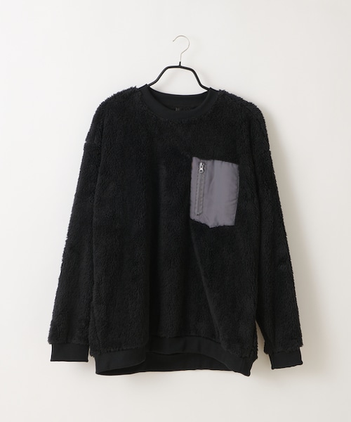 COLONY 2139（コロニートゥーワンスリーナイン）の「シャギーフリースクルーネックプルオーバー（パーカー・メンズ・ホワイト/ブラック/ベージュ・M/L/XL）」の3枚目の写真