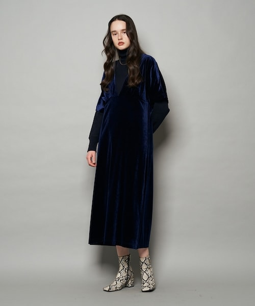 CIAOPANIC(チャオパニック)の「【SUPERTHANKS/スーパーサンクス】別注ベロアワンピース(ワンピース・レディース・パープル/グレー/ネイビー・ONE)」の1枚目の写真