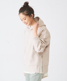 DISCOAT | 起毛ダンボールZIP使いフードプルオーバー(Tシャツ/カットソー)