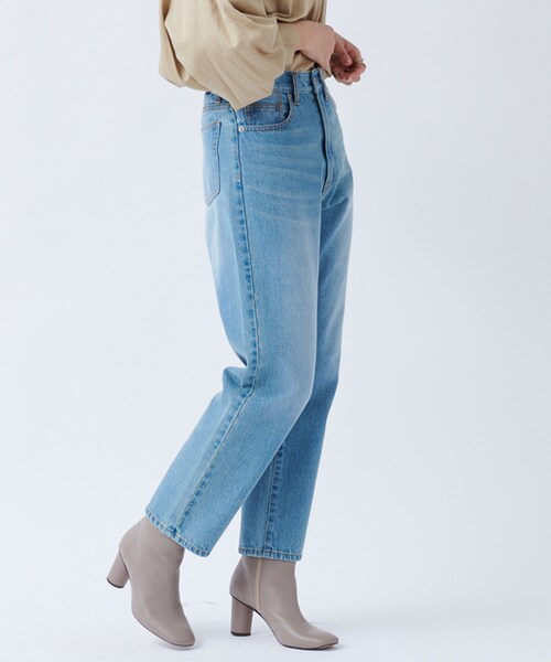 DouDou（ドゥドゥ）の「ストレートデニム（デニムパンツ・レディース・ブルー/ブラック・36/38）」の2枚目の写真