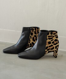LOUNGEDRESS（ラウンジドレス）の「【CORSO ROMA, 9/コルソローマ】レオパードコンビショートブーツ（ブーティ）」