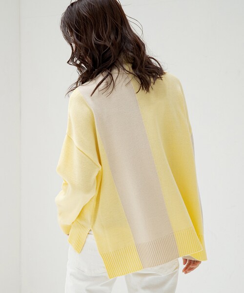 Loungedress アルパカ起毛ニット イエロー ラウンジドレス JAPAN MADE】コットンVニット | LOUNGEDRESS(ラウンジドレス