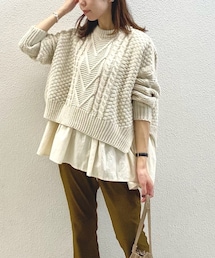 CAPRICIEUX LE'MAGE | 〈WEB限定〉ケーブルレイヤードプルオーバー(ニット/セーター)