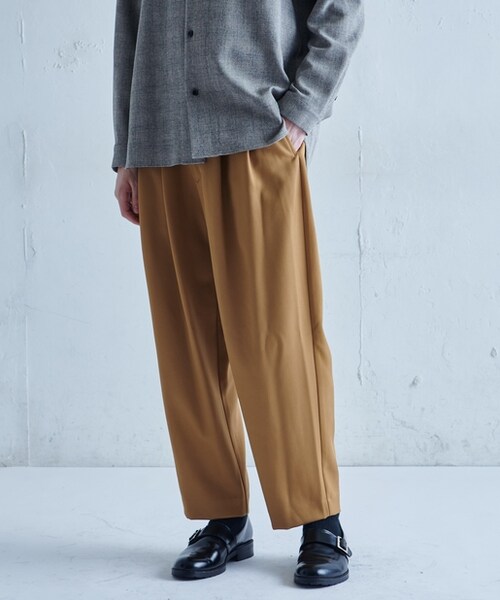 Lui's（ルイス）の「クリアツイルワイドテーパードパンツ（その他パンツ・メンズ・キャメル/チャコールグレー/ブラック・S/M）」の3枚目の写真