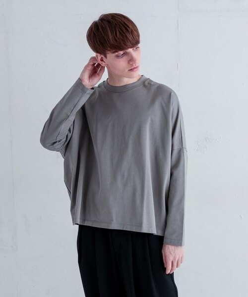 Lui's（ルイス）の「ウルティマワイドロングTシャツ（Tシャツ/カットソー・メンズ・ホワイト/ブラック/ライトグレー/イエロー・F）」の2枚目の写真