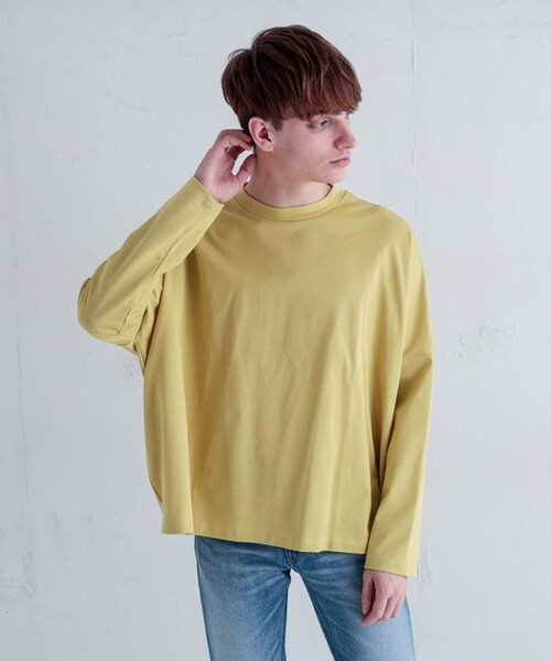 Lui's（ルイス）の「ウルティマワイドロングTシャツ（Tシャツ/カットソー・メンズ・ホワイト/ブラック/ライトグレー/イエロー・F）」の3枚目の写真