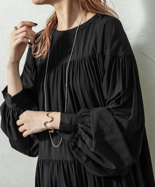 mystic(ミスティック)の「ティアードブラウス(シャツ/ブラウス・レディース・ベージュ/ブルー/ブラック・F)」の3枚目の写真