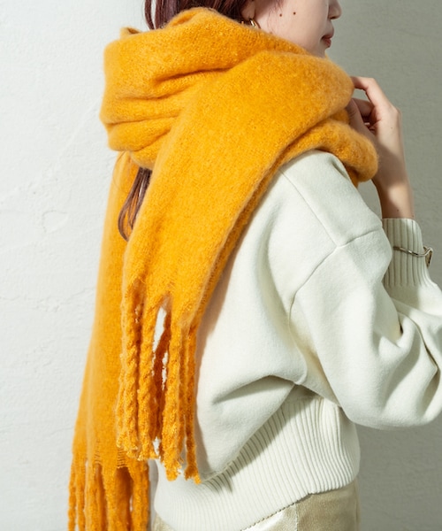 mystic（ミスティック）の「起毛ストール（マフラー・レディース・アイボリー/ブルー/ピンク/ブラウン/オレンジ・F）」の3枚目の写真
