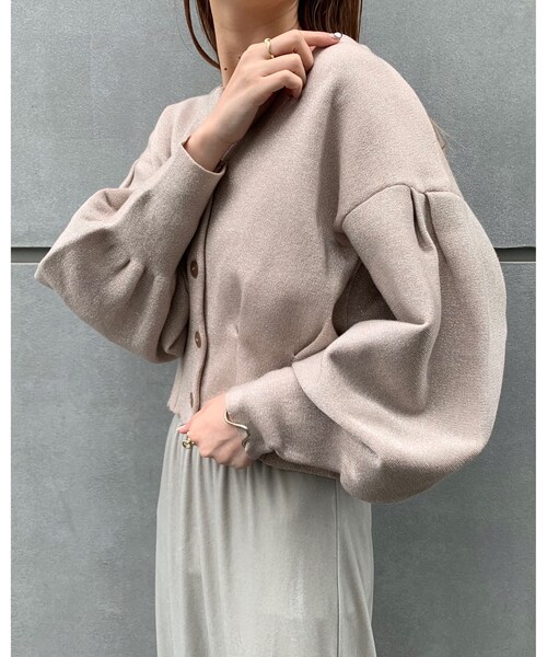 mystic（ミスティック）の「ラメタック使い2WAYカーディガン（カーディガン/ボレロ・レディース・オフホワイト/ベージュ/ブラック/グリーン・F）」の3枚目の写真