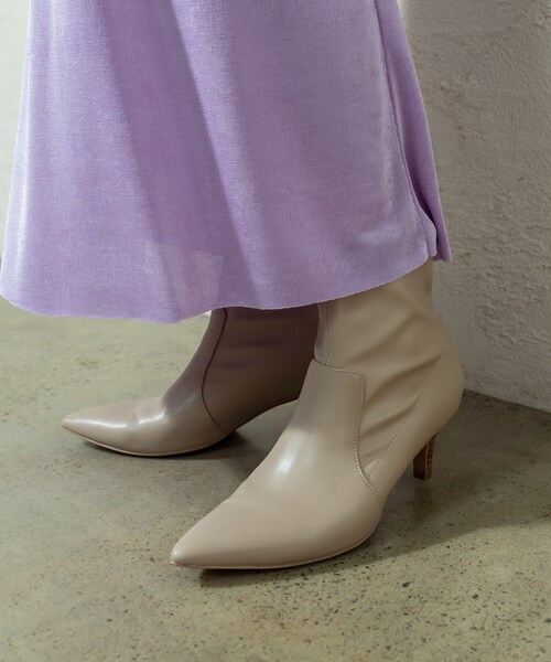 mystic（ミスティック）の「シャイニーカラーネットスカート（スカート・レディース・ベージュ/パープル/オリーブ/ライトグレー・F）」の4枚目の写真